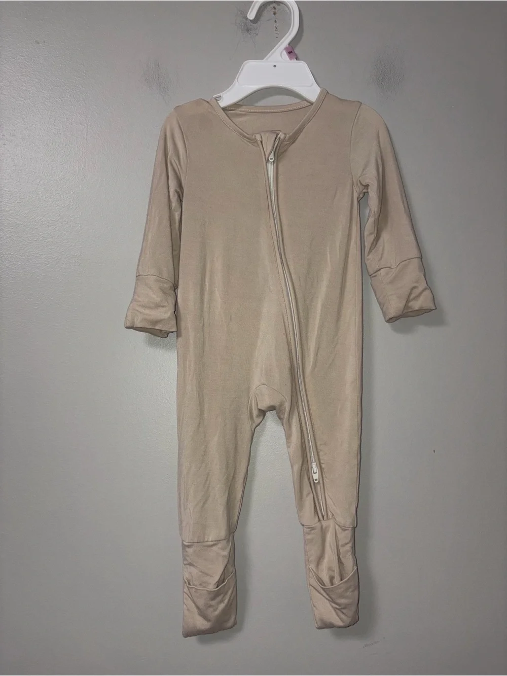 JunNeng Cream Bamboo Footie Zip Sleeper Unisex 0-3M